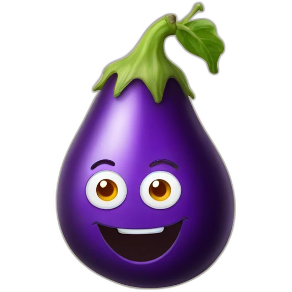 Eggplant inside home emoji