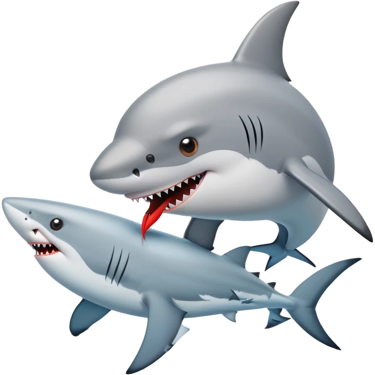 Seagull and a shark kissing emoji