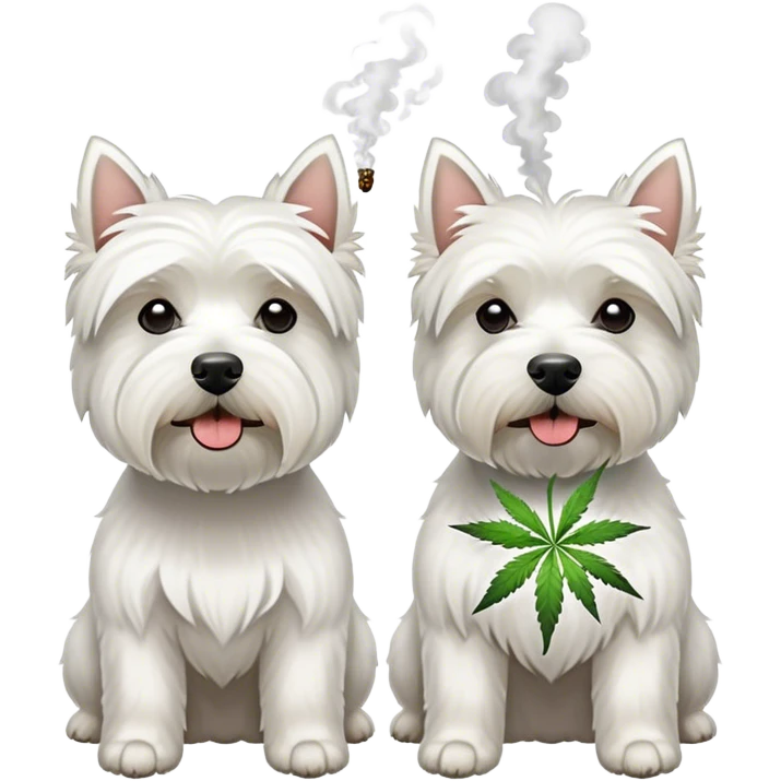 two westy dogs smoking weed emoji