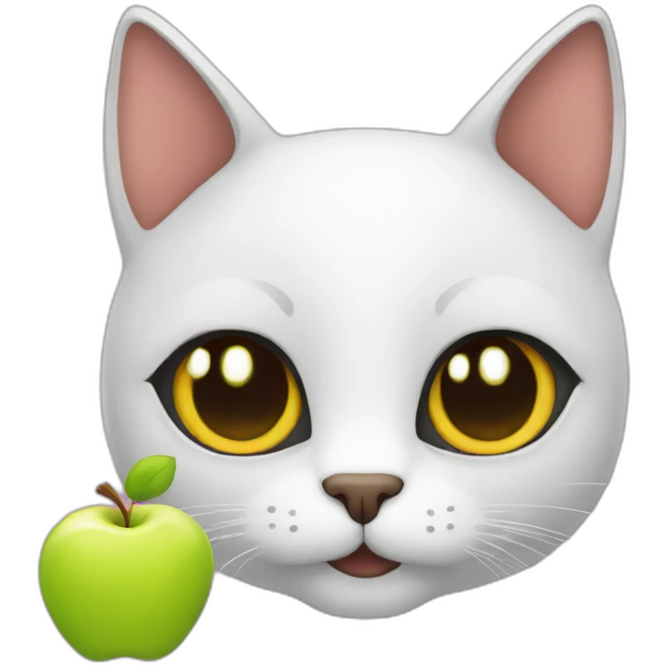 cat with apple emoji