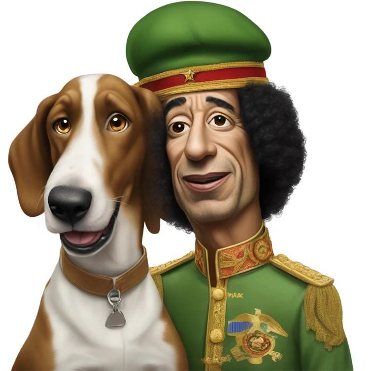 Photo realistic Muammar Gaddafi with Brian Griffin from Family Guy emoji