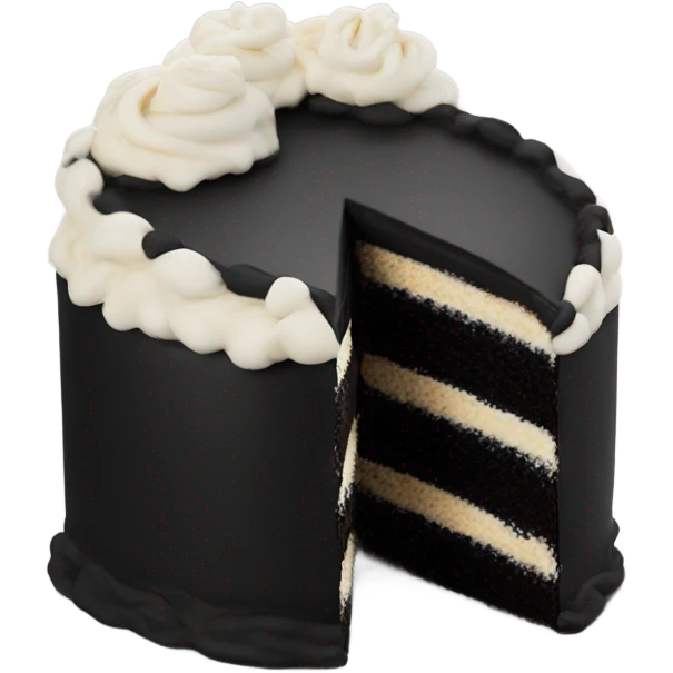 Frosting Half black and half white circle   emoji