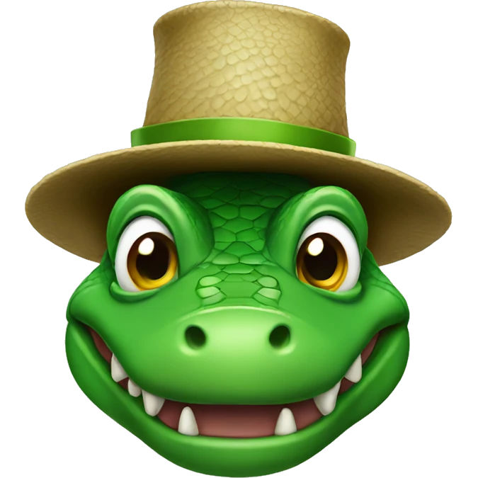 Alligator with a hat emoji