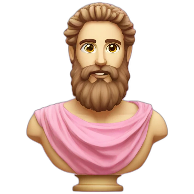 pink greek bust with a beard and halo emoji