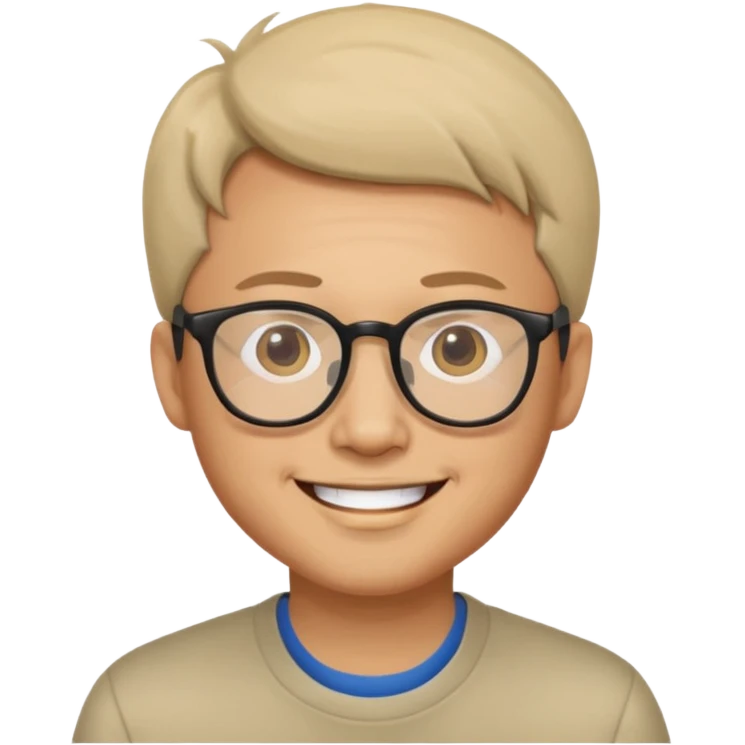 asian man light skin wear glasses smile emoji