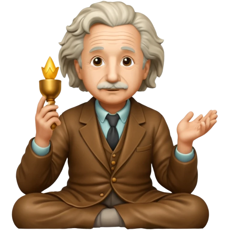 sitting philosopher-statue as albert einstein and blessing emoji