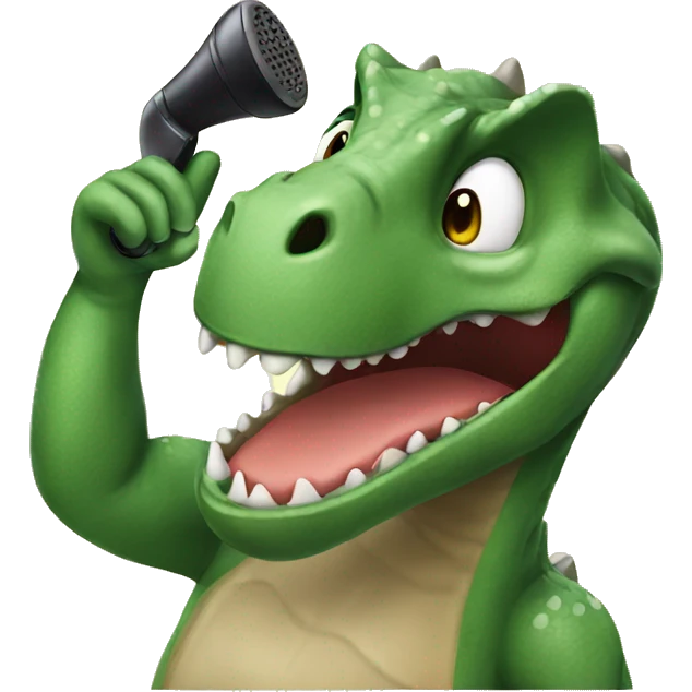 Dinosaur talking on a phone  emoji