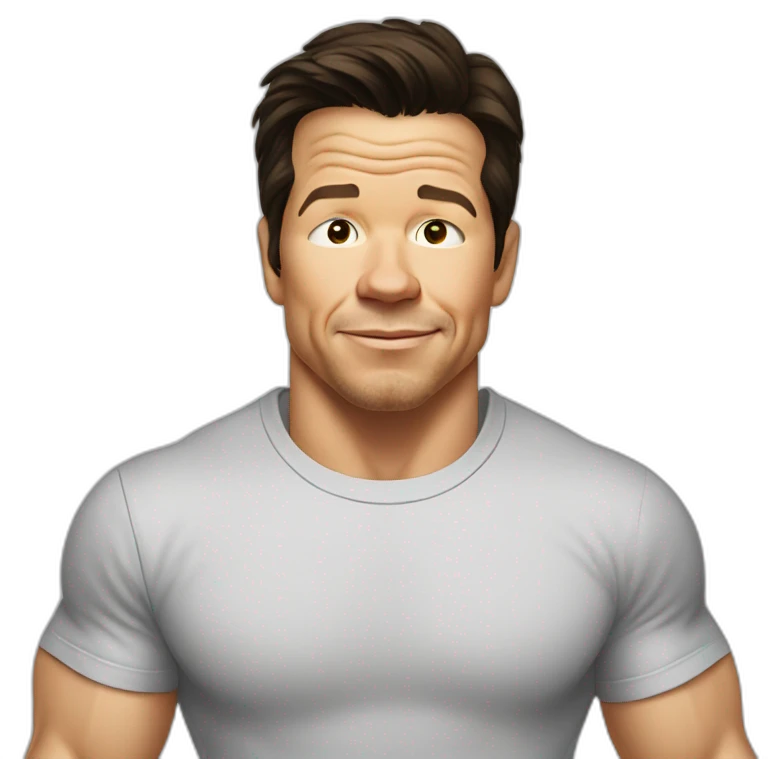 mark wahlberg cartoon wearing tee emoji