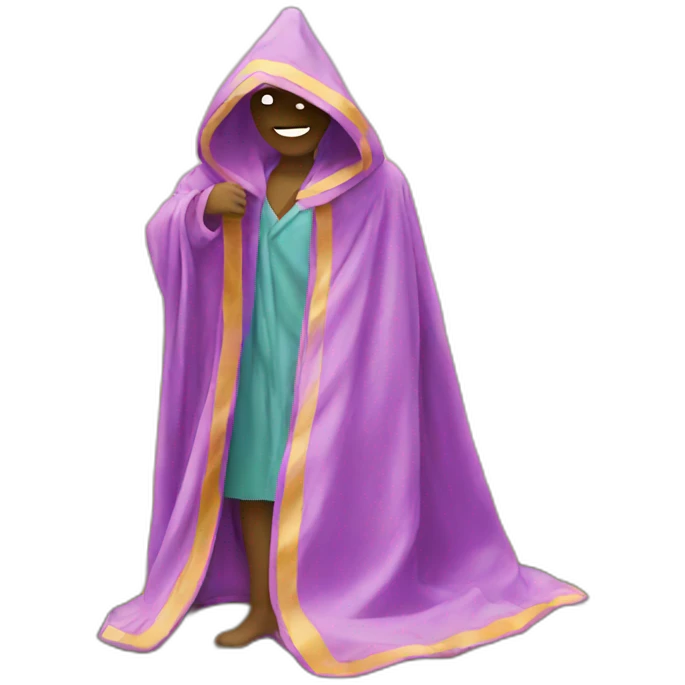 Emoji with colorful robe in the field emoji