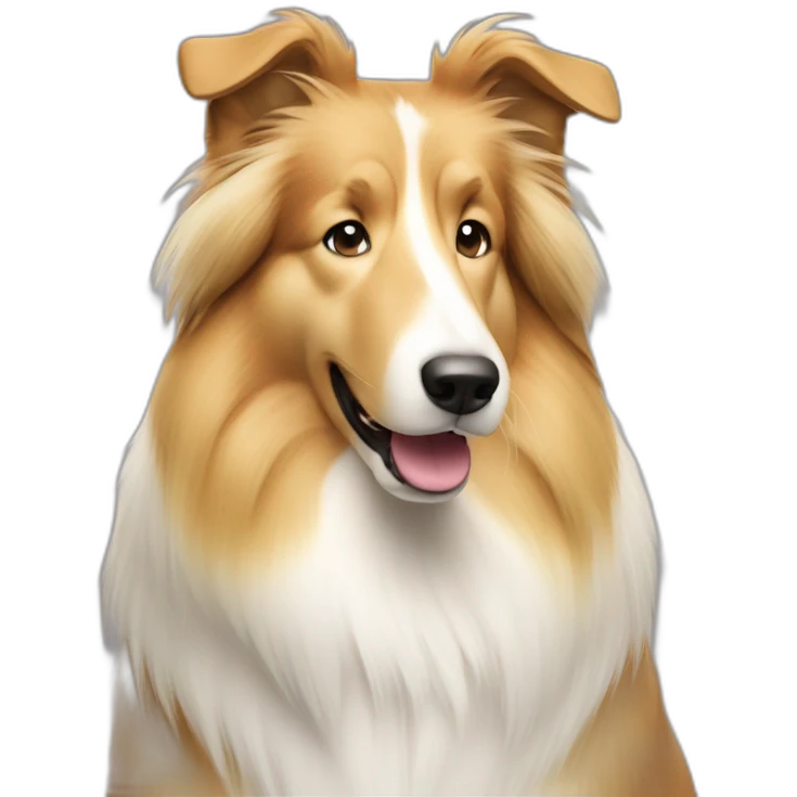 rough collie dog with blonde beautiful girl emoji
