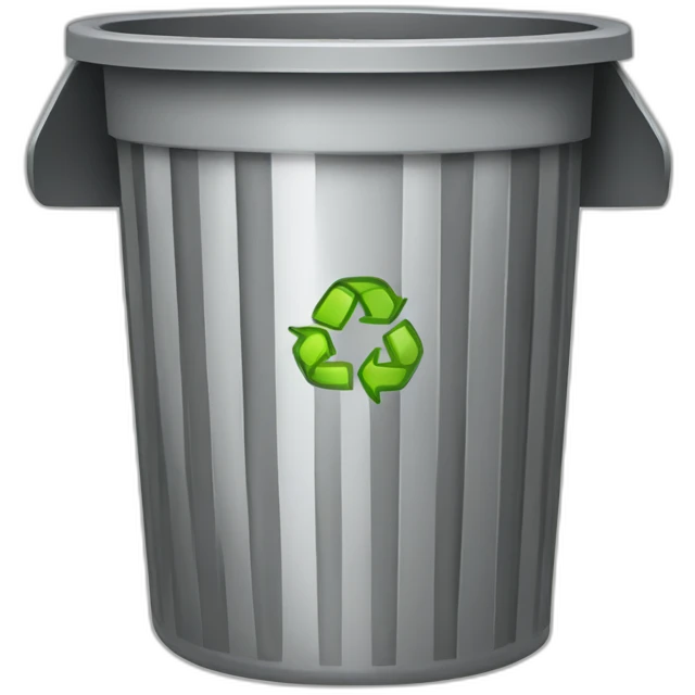 a recyclable trash bin for brains emoji