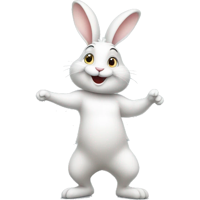 happy rabbit stands on two legs emoji