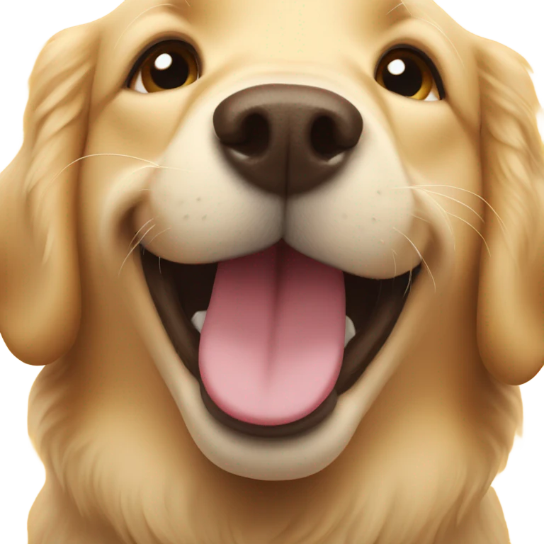 Golden retriever dog smiling emoji