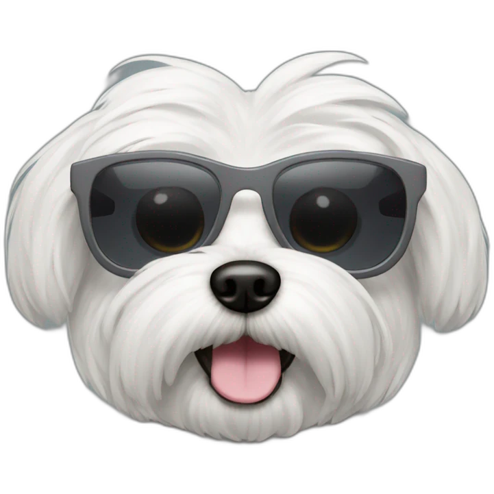 Old Grey Maltese with sunglasses emoji