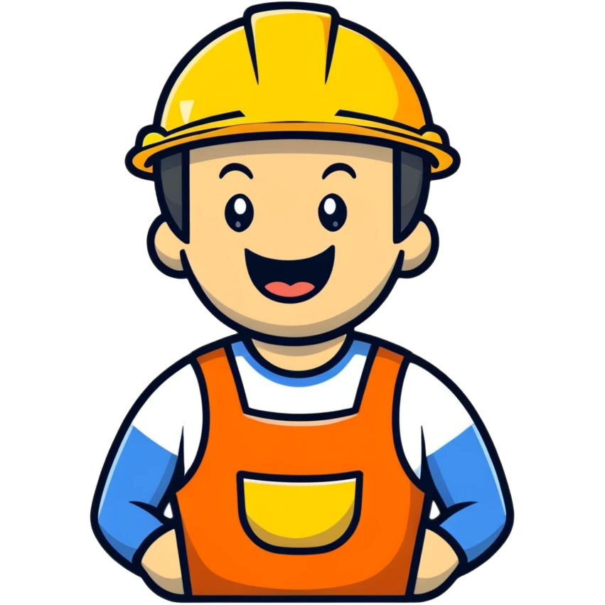 builder laughing exaggeratedly emoji
