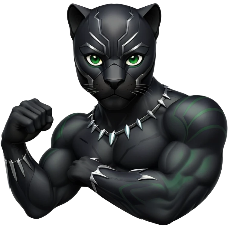 Black panther with green eyes emoji