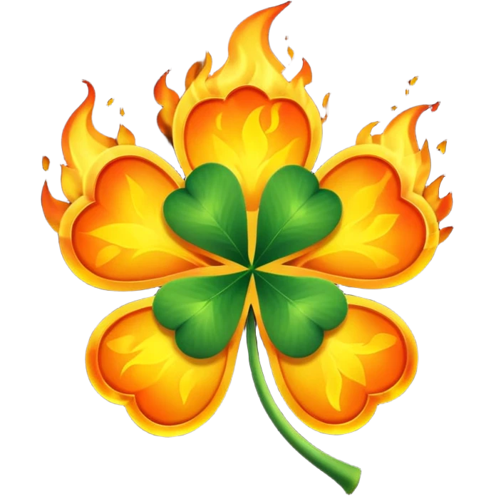 create a four leaf clover on fire emoji