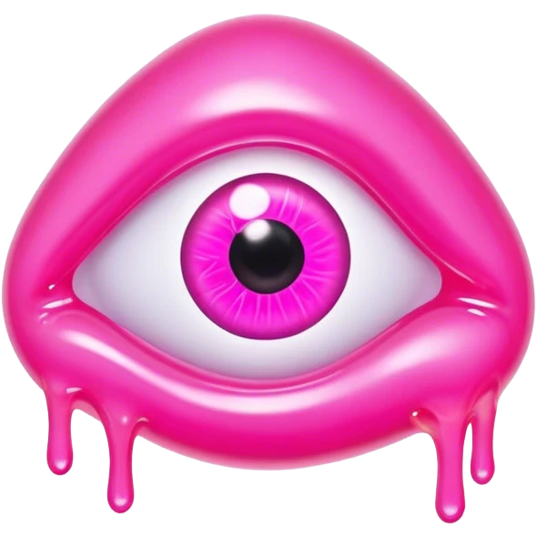 gummy pink neon melted eye emoji