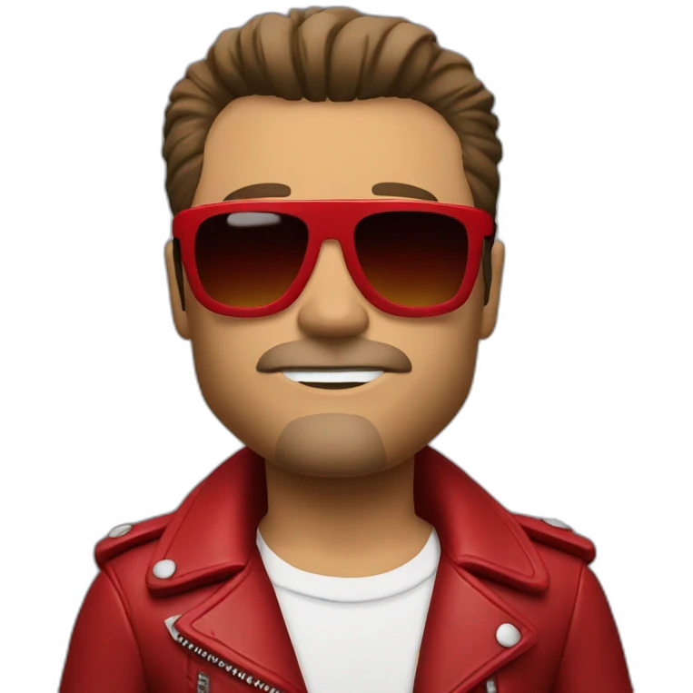 tyler durden with red leather jacket and red sunglasses emoji