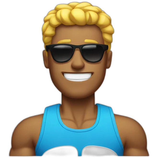 muscle men with sunglasses emoji