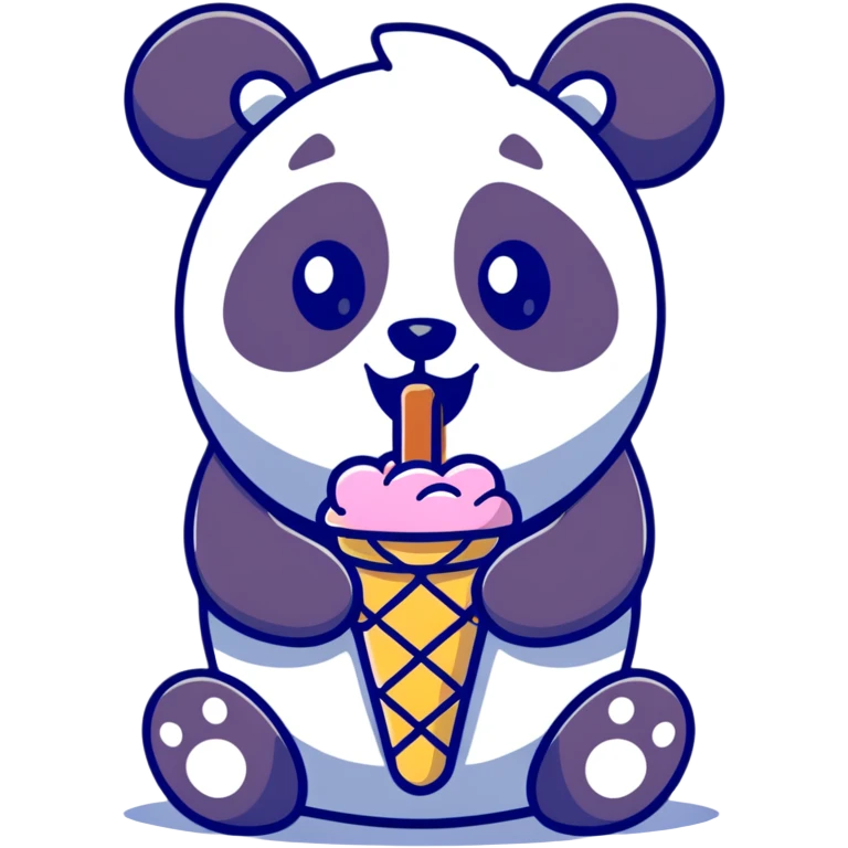 Panda eating ice cream emoji