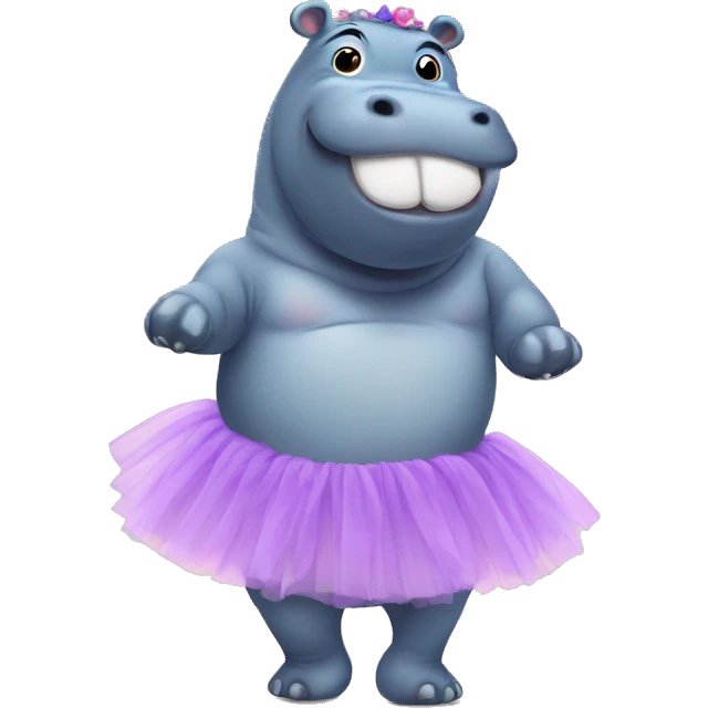 Hippo in a tutu emoji