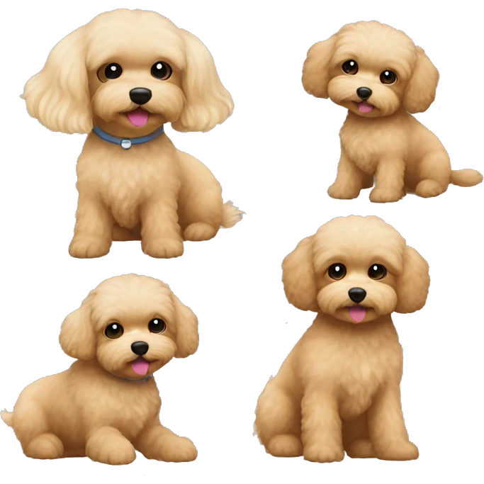 Brown dog maltipoo with girl girl have a blonde hair emoji