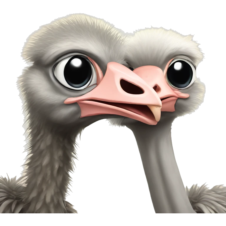 Ostrich holding ab baby emoji