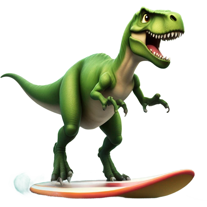 trex surfing emoji