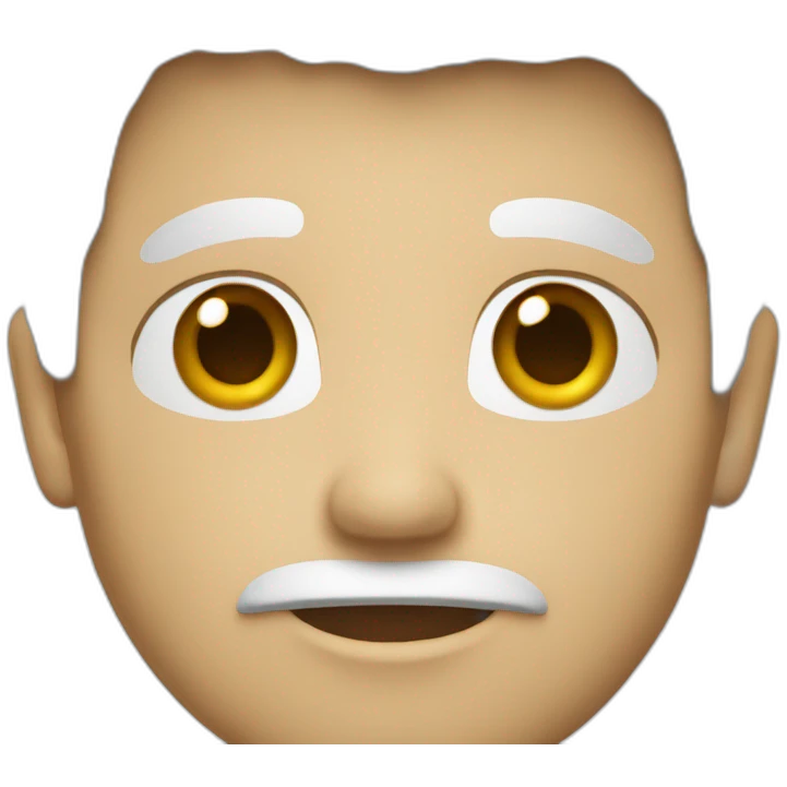 White man whit hair black emoji
