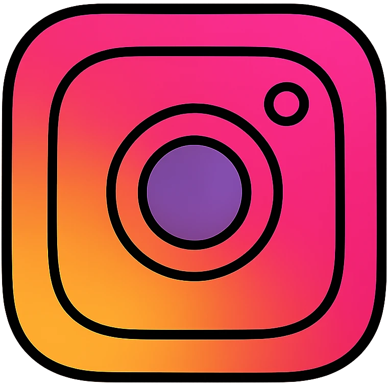 Instagram logo, modern, minimal, vibrant colors emoji