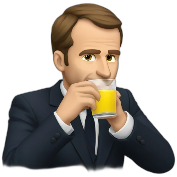 macron-drinking emoji
