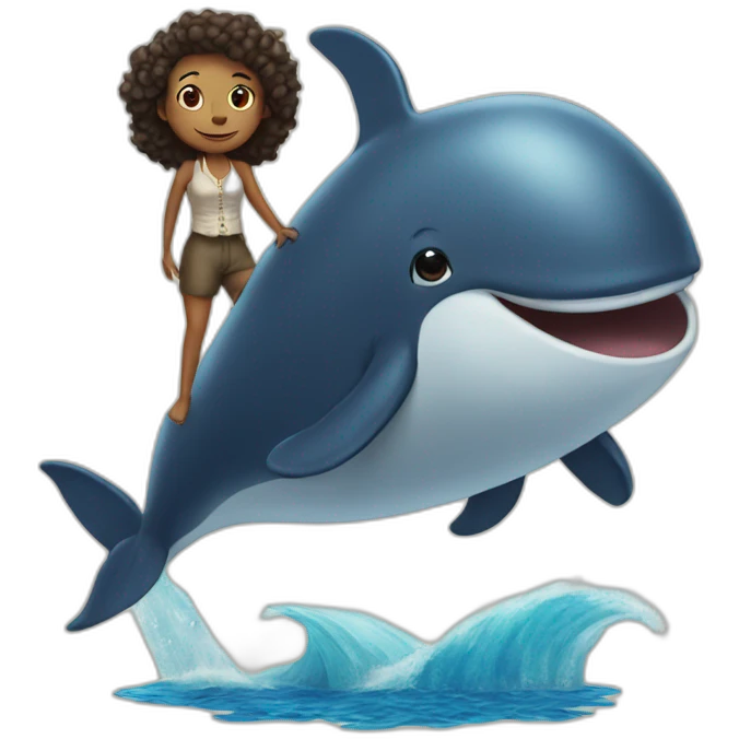 Dinde standing on a whale  emoji
