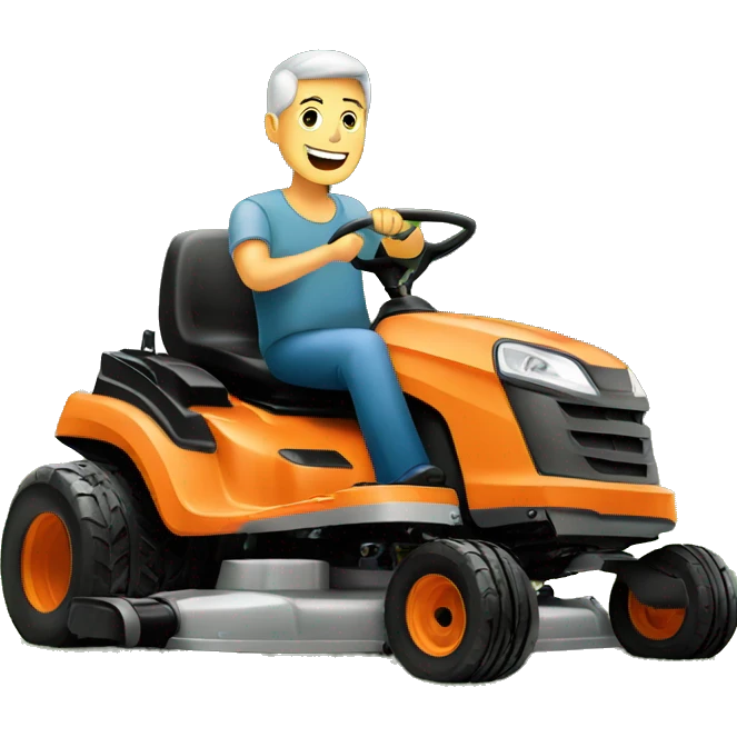 guy on a zero turn lawn mower emoji