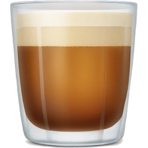 South Indian-style tea in a small glass tumbler with vertical grooves, creamy brown tea with froth on top, and transparent glass detailing. emoji