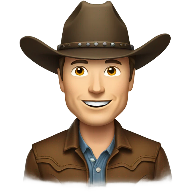 Elon musk in a cowboy hat emoji