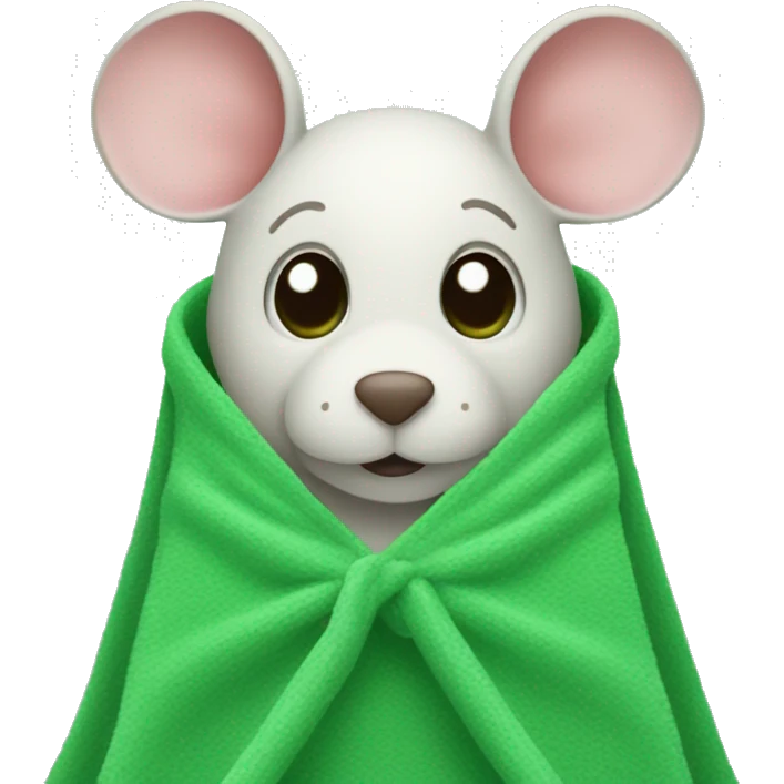 make me a mittel maus withe a green heart blanket  emoji