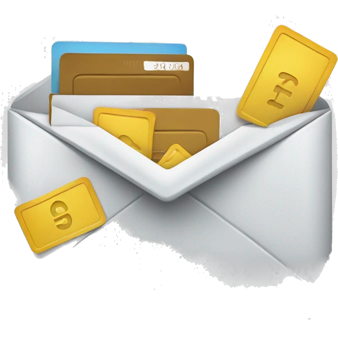 Opened mail with a debit card inside emoji