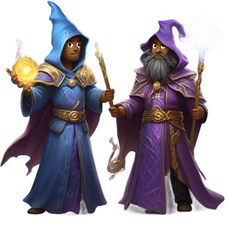 Magnificent wizard fight emoji