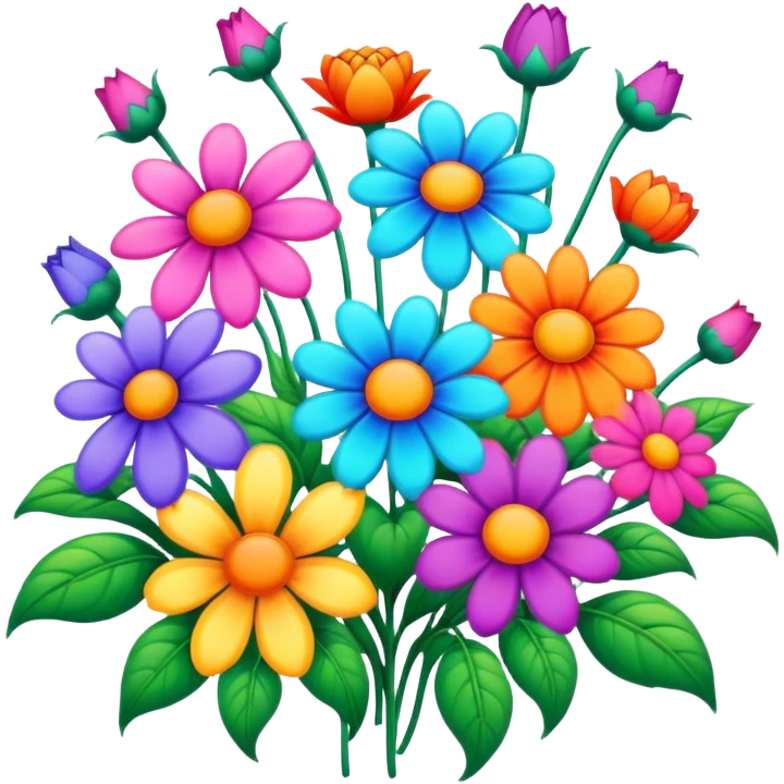 Psychedelic colored, flower power emoji