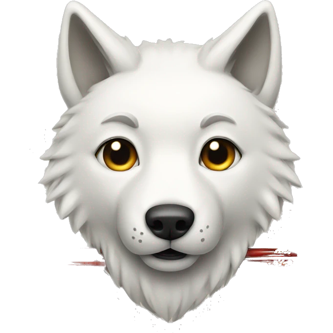 White wolf with chopstick legs emoji