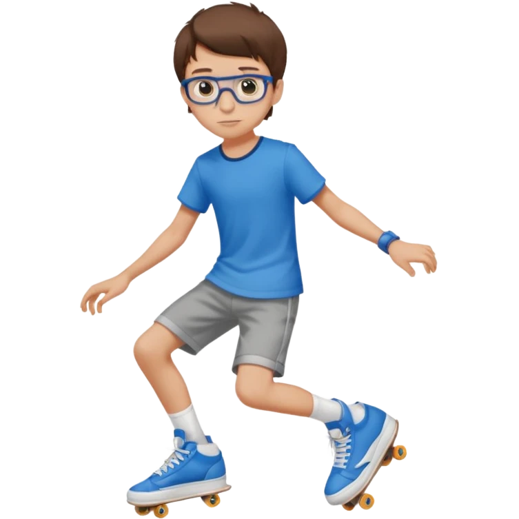 adolescent garçon taille moyenne corpulence maigre cheveux chatain court yeux bleus lunettes photo de pieds style skater emoji