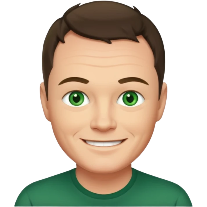 Tony Mortimer with green eyes emoji