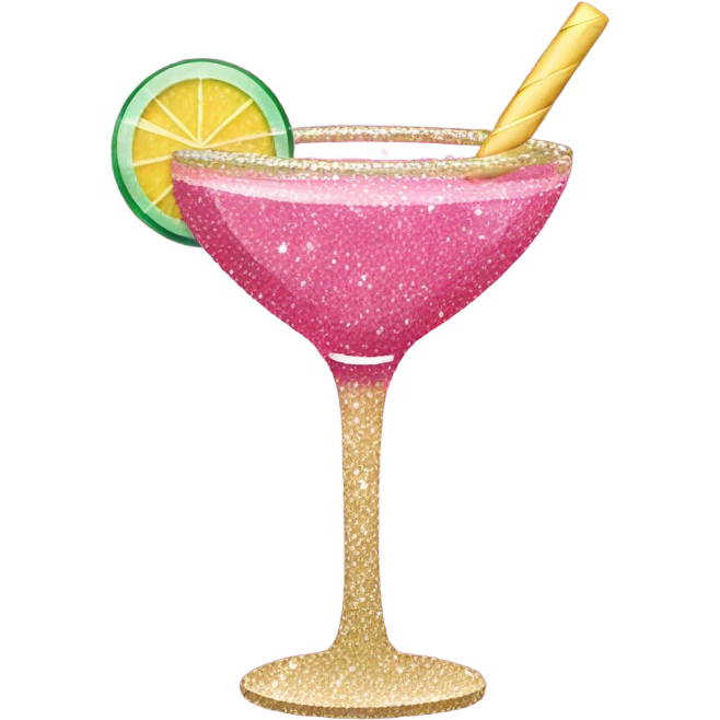 Pink cocktail with glitter  emoji