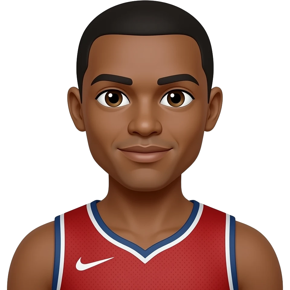 Make the mans skin light brown and a basketball player emoji