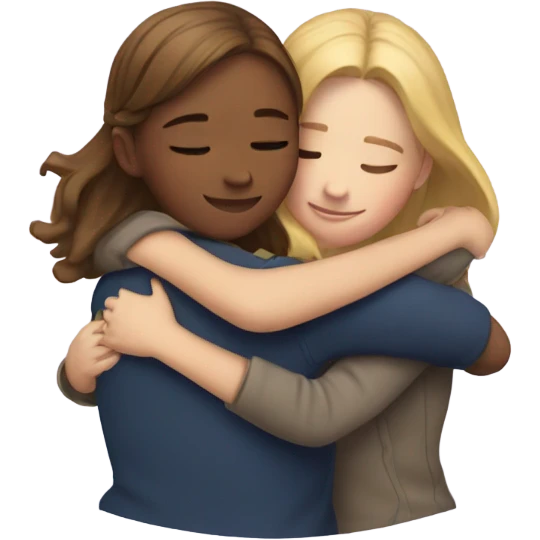 Girl hugging girl emoji