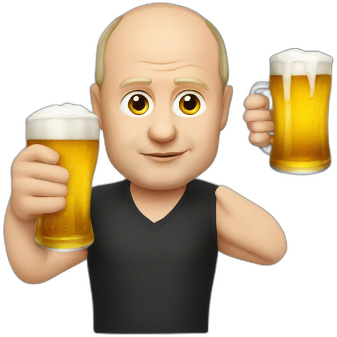 Vladimir poutine-drinking-beer emoji