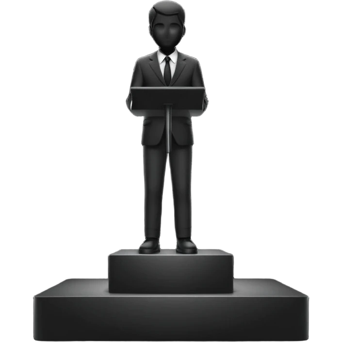 silhouette standing on top of a podium emoji