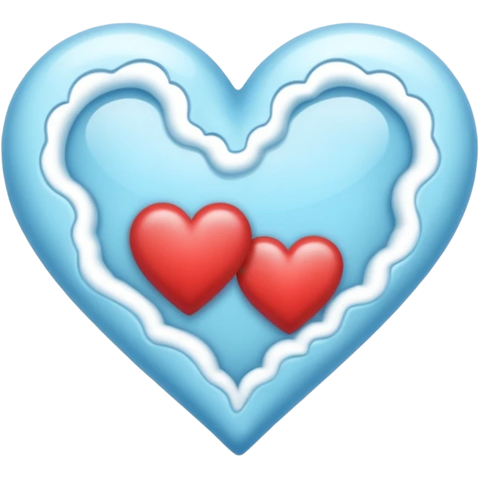 Crea un emoji de corazon que una mitad sea celeste y la otra blanca y en la unión de los colores que este difuminado emoji