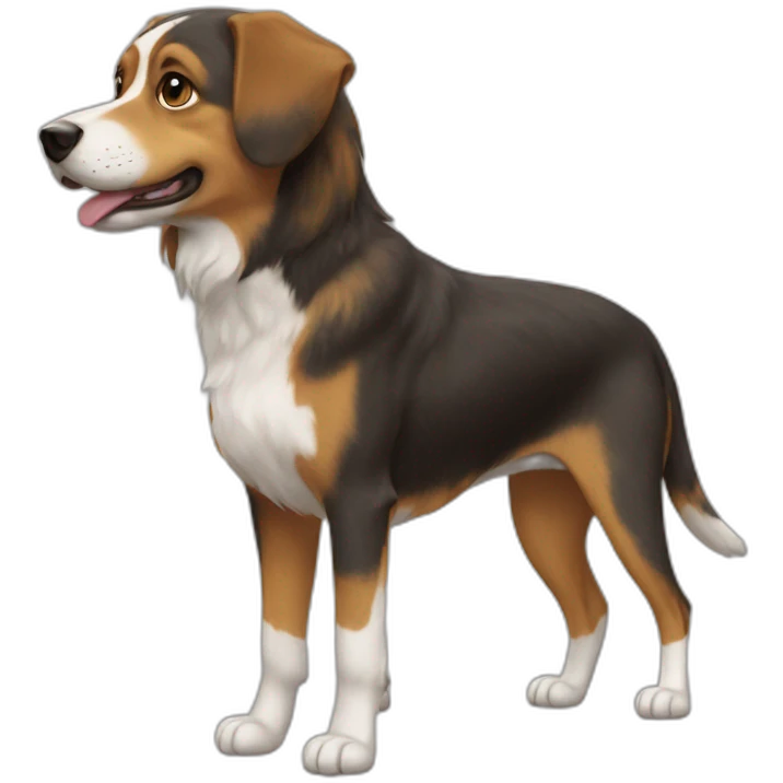 Chat sur un chien emoji